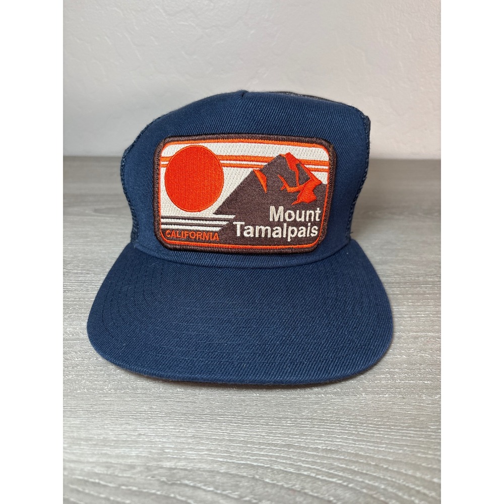 Mount Tamalpais‎ California Trucker Hat Navy Blue Mesh Snapback Patch Cap Mens